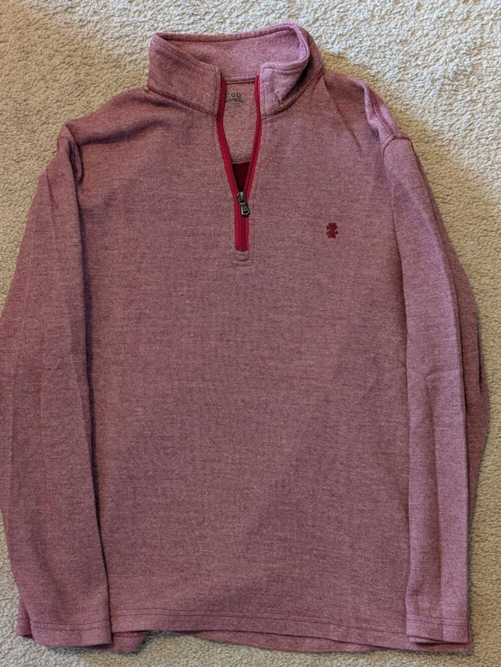 Izod Men's Heathered Rose Quarter-Zip Pullover Sweater
